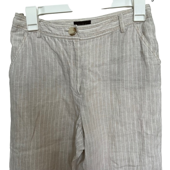 Pure Collection Womens Linen Pants Trousers Striped Beige Neutral size 4 Reg - Picture 3 of 7